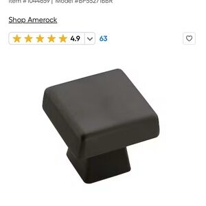 Amerock Black Cabinet Knob